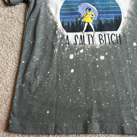 Bella Canvas Speckled Gray T-Shirt top short sleeve don’t be a salty b unisex - Picture 2 of 5